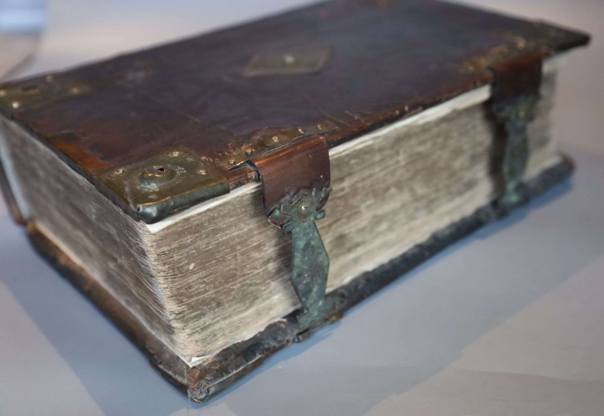 Bible in English (Bishops Bible], 2 works in 1 vol, qto, contemporary calf, rebacked, with brass bound corners and clasps, bound with